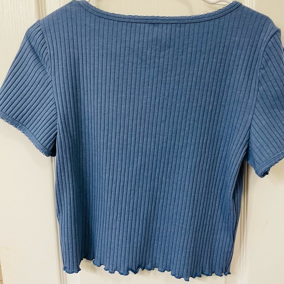 American Eagle Outfitters Blue Ribbed Top in Blue - Picture 3 of 3